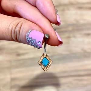 Good Turquoise diamond belly ring